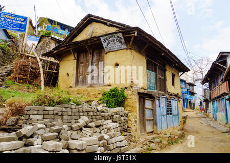 Straße der bahundanda, lamjung Bezirk, Nepal. Stockfoto