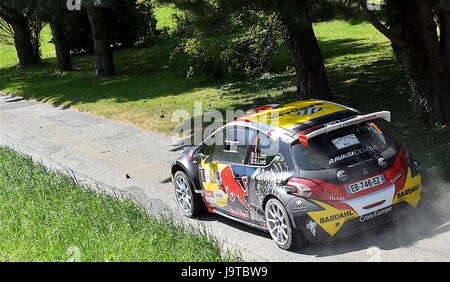 Aigle, Suisse. 2. Juni 2017. Aigle, 02.06.2017, Rallye du Chablais, Equipage Sebastien Loeb (FRA) & Severine Loeb (FRA), ES 1 Evionnaz - Vernayaz Foto: Cronos/Frederic Dubuis/Alamy Live News Stockfoto