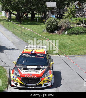 Aigle, Suisse. 2. Juni 2017. Aigle, 02.06.2017, Rallye du Chablais, Equipage Sebastien Loeb (FRA) & Severine Loeb (FRA), ES 1 Evionnaz - Vernayaz Foto: Cronos/Frederic Dubuis/Alamy Live News Stockfoto