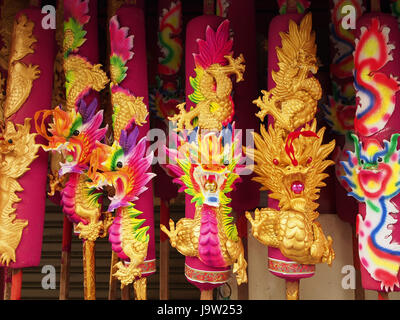 Bunte Räucherstäbchen in den Tempel der Göttin der Barmherzigkeit, Penang Stockfoto