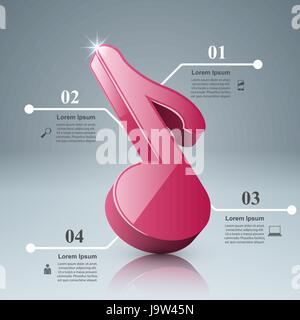 Musikerziehung Infografik. Notiz-Symbol. Stock Vektor