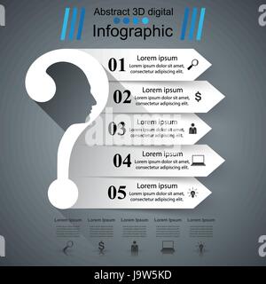 Business-Infografiken. Fragezeichen. Stock Vektor