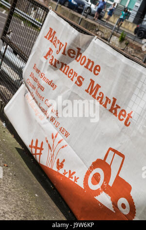 Marylebone Farmers Market, Marylebone, City of Westminster, London, England, Vereinigtes Königreich Stockfoto