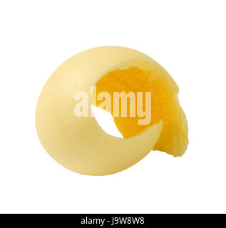 Curl, Butter, Lebensmittel, Nahrungsmittel, isoliert, Closeup, Ausbreitung, eins, rollte, Curl, Stockfoto