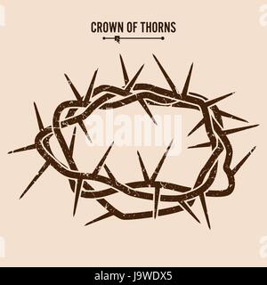 Krone von Dornen. Silhouette der Dornenkrone. Jesus Christus. Vektor Stock Vektor