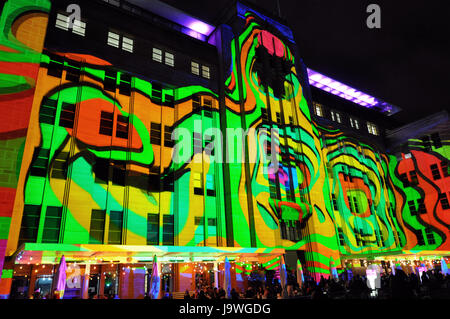 Lebhaftes Licht zeigen - Sydney 2017 - Circular Quay Stockfoto