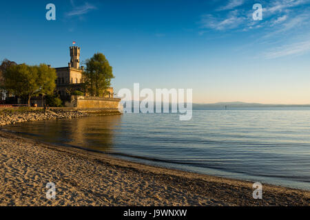 Schloss Montfort, Sunset, Oberschwaben, Bodensee, Langenargen, Baden-Württemberg, Deutschland Stockfoto