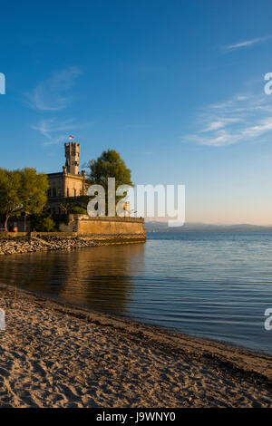 Schloss Montfort, Sunset, Oberschwaben, Bodensee, Langenargen, Baden-Württemberg, Deutschland Stockfoto