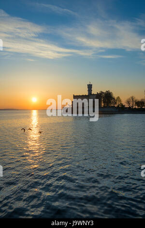 Schloss Montfort, Sunset, Oberschwaben, Bodensee, Langenargen, Baden-Württemberg, Deutschland Stockfoto