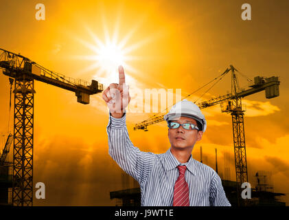 Engineering Mannfunktion Bau Website verwendet für Bau-Industrie-Unternehmen Stockfoto