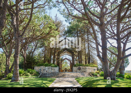 Die schöne Glas-Kirche - Wanderer-Kapelle in Rancho Palos Verdes, Kalifornien Stockfoto