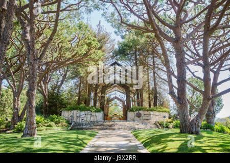 Die schöne Glas-Kirche - Wanderer-Kapelle in Rancho Palos Verdes, Kalifornien Stockfoto