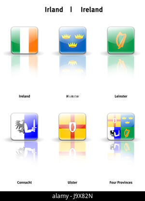 glänzende Symbole flags Irland Stockfoto