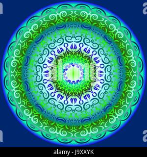 Kreismuster in blau und grün Stock Vektor