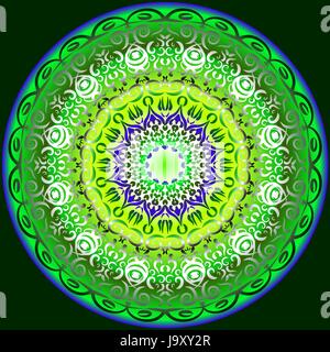 Symmetrische Kreismuster in leuchtenden Farben Stock Vektor