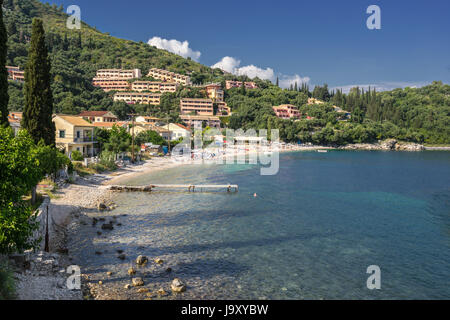 Kalami auf den Norden Eastof Corfu Stockfoto