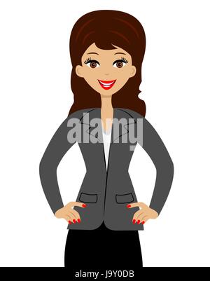 erfolgreiche Geschäftsfrau auf weißem Hintergrund, Vektor-illustration Stock Vektor