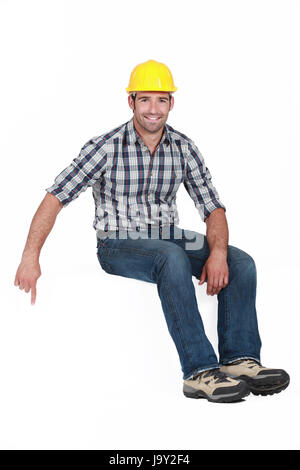 bauen, leer, europäisch, europäischer Abstammung, nach unten, zu akzeptieren, Emotion, Baumeister, Arm, Stockfoto