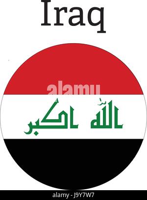 Flagge des Irak als runde glänzende Symbol. Button mit irakischen Flagge Stock Vektor