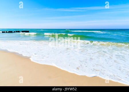 Meereswellen an schönen Kampen Strand, Insel Sylt, Nordsee, Deutschland Stockfoto