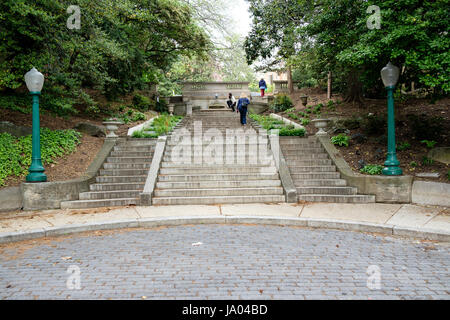 Spanische Treppe zwischen 22. und R Street, Kalorama Viertel von Washington DC, USA Stockfoto