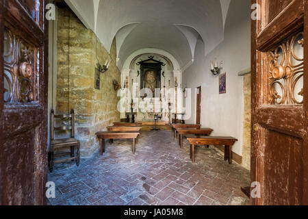 VOLTERRA, Toskana - 21. Mai 2017 - das Kirchlein San Felice Stockfoto