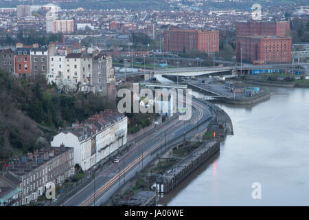 Aussicht vom Clifton Suspension Bridge in Bristol und Somerset UK Stockfoto