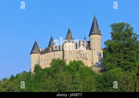 Die Burg Veves (1410) in Celles, Belgien Stockfoto