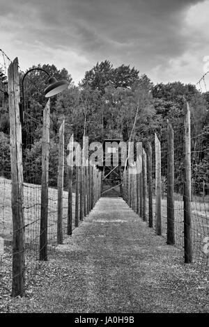 Konzentration Lager Vojna ist ein Outdoor-Museum in der Nähe von Pribram, Tschechische Republik, wo früher inhaftierten Gefangenen des Staates in der kommunistischen Ära der Cou Stockfoto