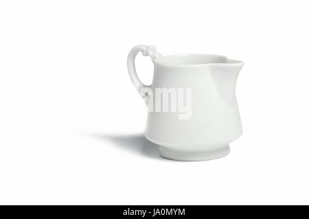 Restaurant, Tasse, Tee, Objekt, Kunst, isoliert, Vintage, Untertasse, Milch, Krug, Stockfoto
