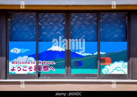 Plakatwerbung Hakone in Japan Stockfoto