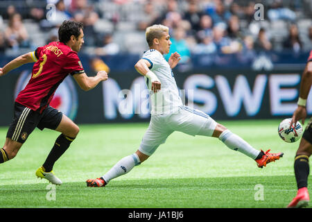 Vancouver, Kanada. 3. Juni 2017. Fredy Montero (12) der Vancouver Whitecaps, um Kontrolle über den Ball zu erreichen. Vancouver Atlanta 3-1 Niederlage. Vancouver Whitecaps Vs Atlanta United BC Place Stadium.  © Gerry Rousseau/Alamy Live-Nachrichten Stockfoto