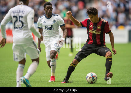 Vancouver, Kanada. 3. Juni 2017. Yamil Asad (11) von Atlanta United mit dem Ball bewegen. Vancouver Atlanta 3-1 Niederlage. Vancouver Whitecaps Vs Atlanta United BC Place Stadium.  © Gerry Rousseau/Alamy Live-Nachrichten Stockfoto