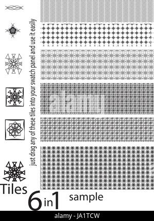 nahtlose Muster der verschiedenen einzigartigen Formen, einzigartig und anders Musterdesigns, Mega Pack Bundle all-in-one-set. Stock Vektor