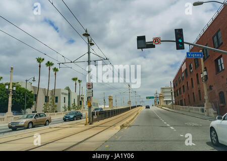 Los Angeles, Mai 25: Szene der 1st Street Brücke am 25. Mai 2017 in Los Angeles, Kalifornien, Vereinigte Staaten von Amerika Stockfoto