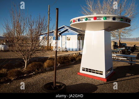 Die kleine Le ' Inn, ein Themen-Restaurant und Motel in Rachel, Nevada, am Extraterrestrial Highway in der Nähe von Area 51. Stockfoto