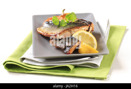 Lebensmittel, Nahrungsmittel, Pfeffer, Closeup, Haut, Silber, Winkel, Fisch, Teller, Gemüse, Stockfoto