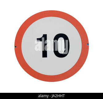 Zeichen, Signal, Objekt, isoliert, Verkehr, Transport, in der Nähe von England, zehn, Stockfoto