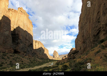 Buitrera Canyon, ein Kletterparadies in Chubut-Tal, Patagonien, Argentinien Stockfoto