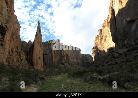 Buitrera Canyon, ein Kletterparadies in Chubut-Tal, Patagonien, Argentinien Stockfoto