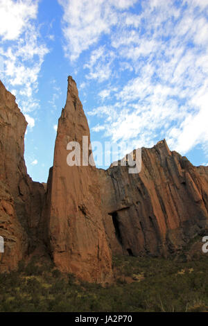 Buitrera Canyon, ein Kletterparadies in Chubut-Tal, Patagonien, Argentinien Stockfoto