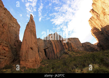 Buitrera Canyon, ein Kletterparadies in Chubut-Tal, Patagonien, Argentinien Stockfoto