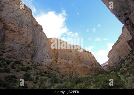 Buitrera Canyon, ein Kletterparadies in Chubut-Tal, Patagonien, Argentinien Stockfoto