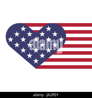 USA Flagge Herzen Form Vektor-Illustration für Independence Day, Gedenktag oder andere Stockfoto