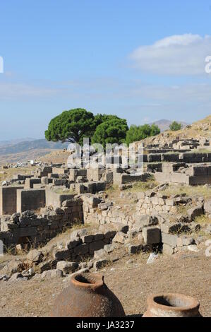 Tempel, Säule, Türkei, Vetter, Pergamon, Seilbahn, historische, Tempel, Act, Stockfoto