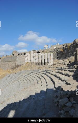 Tempel, Säule, Türkei, Vetter, Pergamon, Seilbahn, historische, Tempel, Act, Stockfoto