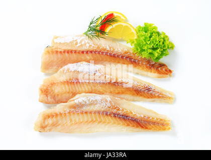 Lebensmittel, Nahrungsmittel, Nahaufnahme, Fische, gefroren, roh, oben, geräuchert, Rauch, Filet, Dorsch, Stockfoto