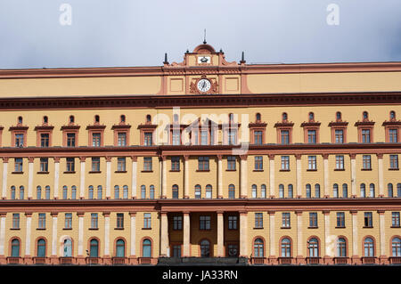 Moskau: das Gebäude der Lubjanka, populärer Name für den Hauptsitz des Kgb und angeschlossene Gefängnis Lubjanka-Platz, ein 1897 neobarocke Gebäude Stockfoto