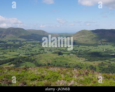 Anzeigen NW Blick vom Gipfel des Whin Benn, Lake District, Cumbria, Vereinigtes Königreich Stockfoto