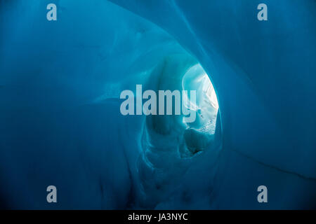 Eishöhle in einem Gletscher, Fox Glacier, Neuseeland Stockfoto